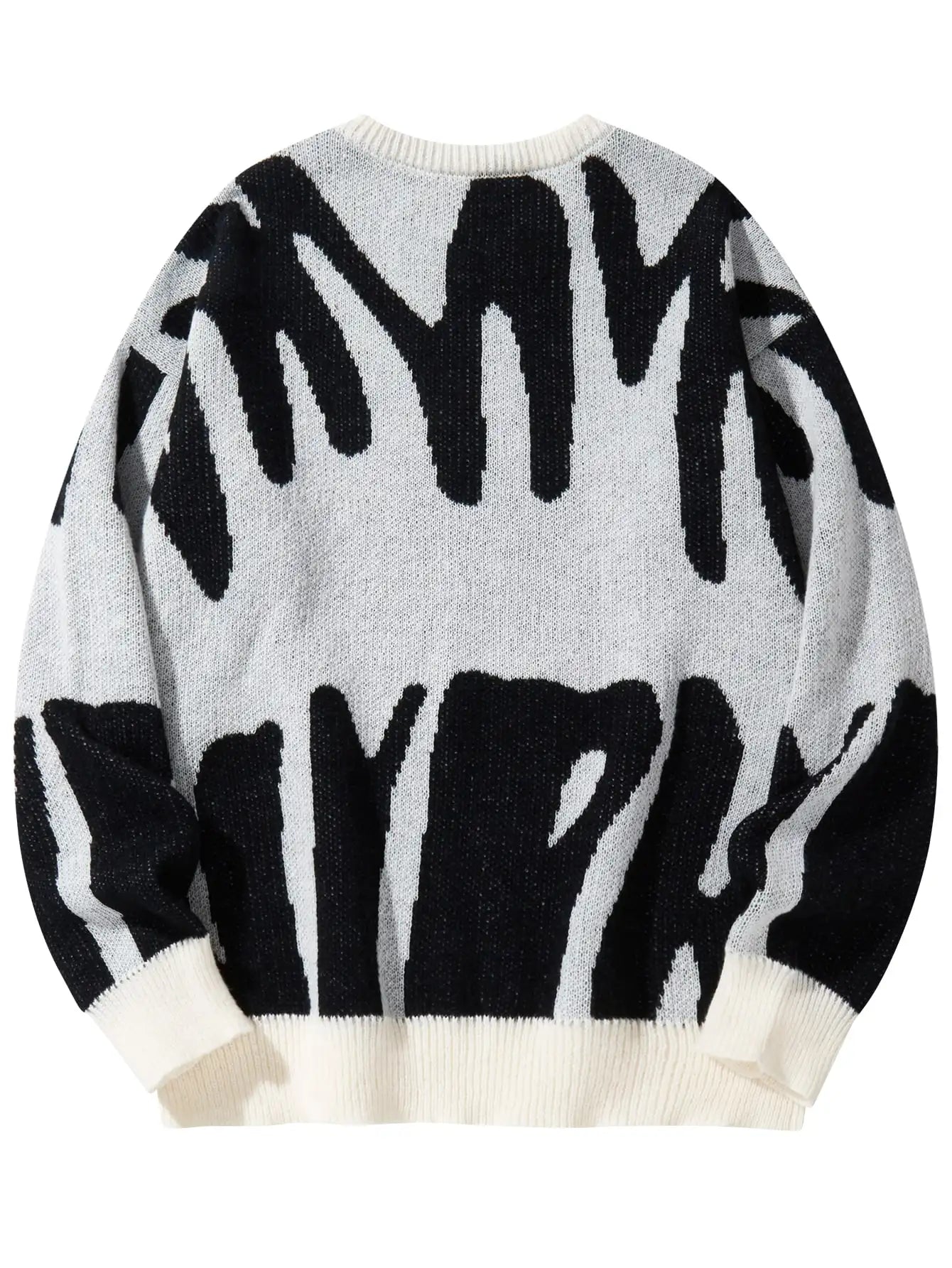 Contrast Jacquard Knit Pullover